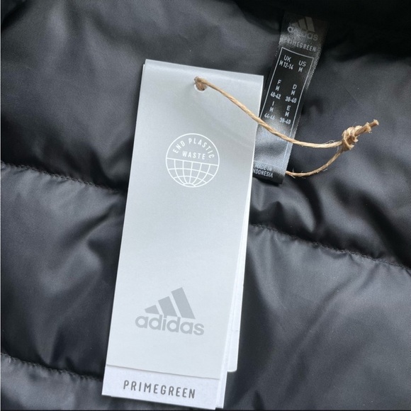 NWT Adidas ESSENTIALS DOWN JACKET Coat Black Puffer Medium PRICE FIRM - Picture 16 of 16